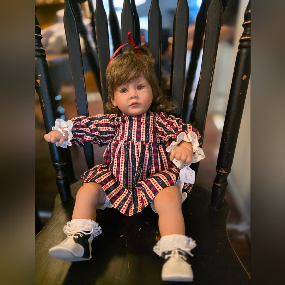 Classic Red and Black Patterned Doll